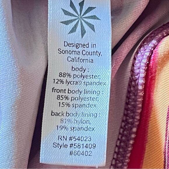 Athleta racerback purple pink white red yellow tank shirt top size large L b22 - Picture 3 of 4